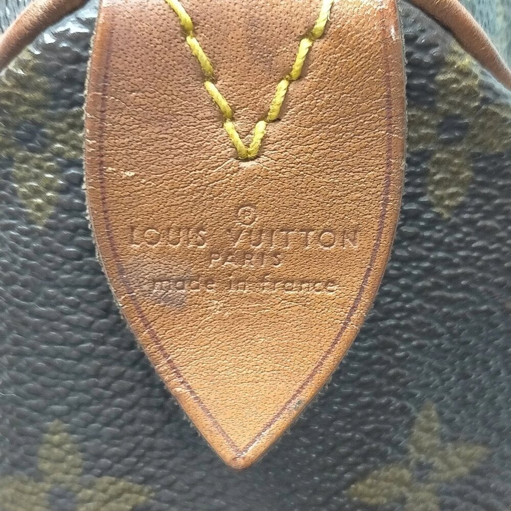 SALE! Vintage Louis Vuitton Speedy 30 Monogram Logo Satchel Bag Brown FREE Liner - Picture 12 of 16